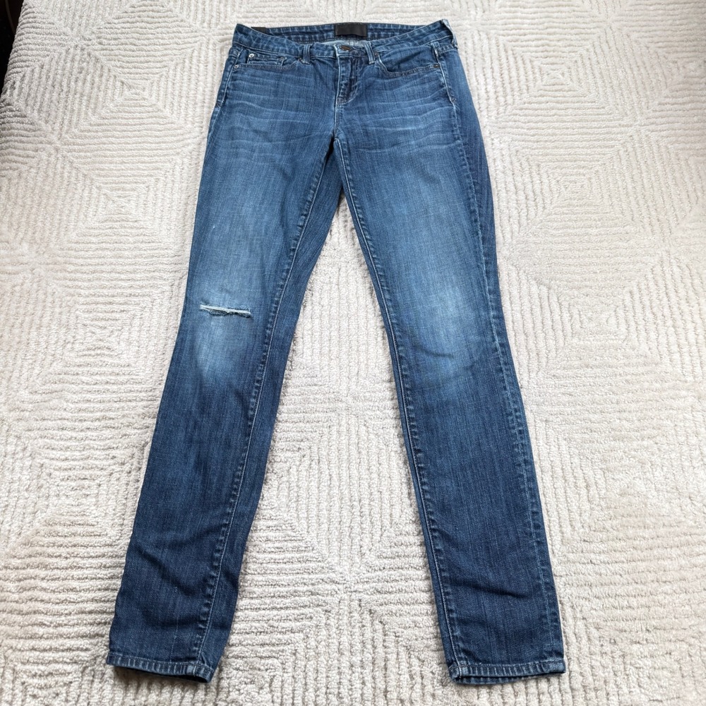 Vince Dylan Skinny Jeans Women's 26 Blue Distressed Low Rise Denim Minimalist